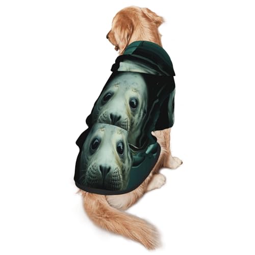The Seals in The Cabin Hunde-Kapuzenpullover, weiches und atmungsaktives Polyester, Haustierkleidung für mittelgroße und große Hunde von Kirrowe