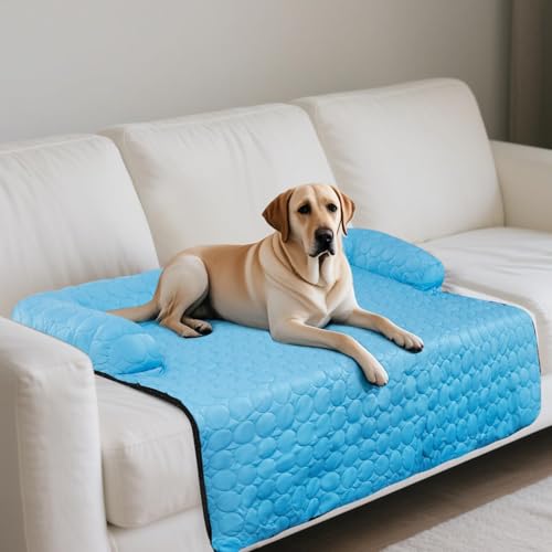 KirryKiky Kühlendes Hunde-Couch-Bett, beruhigendes Haustierbett, wasserdichter Couchbezug für Hunde, waschbar, kühlende Katzenmatte, Hundedecke für Sofaschutz mit rutschfester Unterseite, abnehmbarer KirryKiky Kühlendes Hunde-Couch-Bett, beruhigendes Haustierbett, wasserdichter Couchbezug für Hunde, waschbar, kühlende Katzenmatte, Hundedecke für Sofaschutz mit rutschfester Unterseite, abnehmbarer von KirryKiky