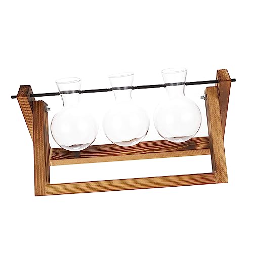 Kisangel Hydrokultur-Pflanzen-anzuchtset Glas-Birne Pflanzvase Holzständer Stilvolles Home-Office- Kisangel Hydrokultur-Pflanzen-anzuchtset Glas-Birne Pflanzvase Holzständer Stilvolles Home-Office- von Kisangel