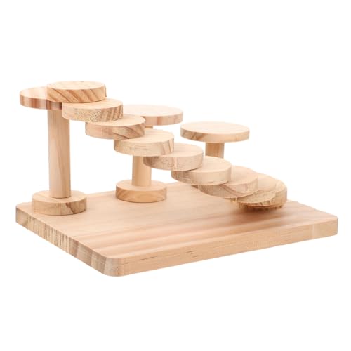 Kisangel Hamster Holzleiter Spielzeug Für Kleintiere Kletterplattform Und Brücke Für Hamster Und Meerschweinchen Fördert Aktivität Und Im Käfig von Kisangel