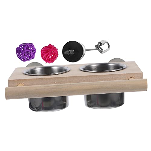 Kisangel 1 Satz Futterhalter Set für Vögel Multifunktionale Futter und Wasserschalen für Papageien Wellensittiche und Andere Haustiere Installieren mit Zufallsfarbe Zubehör Zufällige Farbe von Kisangel