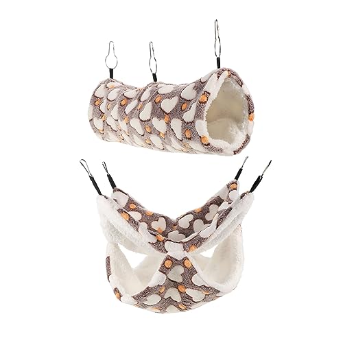 Kisangel 1 Satz Hängematte und Tunnel für Hamster Warmes Nest für Kleintiere Wie Meerschweinchen und Ratten Gemütliches Schlafbett im Süßen Design für Winter Geeignet von Kisangel