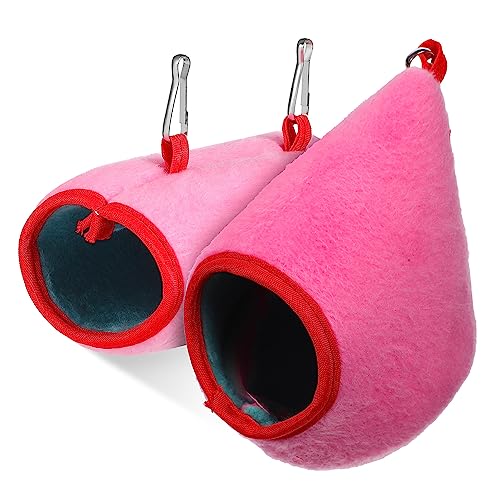Kisangel 1 Satz Hamster Bett aus Weichem mit Tunnel Pinkes Kissen und Tunnel für Kleintiere Gemütliche Schlafplätze für Hamster und Meerschweinchen Einfache Installation und Pflege von Kisangel