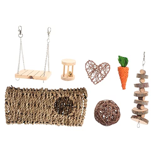 Kisangel Kauspielzeug-Set für Haustiere Aus Holz Hasenspielzeug für Kaninchen Meerschweinchen Hamster Papageien Beißspielzeug Lustige Pflege für Ihre Tiere Kisangel Kauspielzeug-Set für Haustiere Aus Holz Hasenspielzeug für Kaninchen Meerschweinchen Hamster Papageien Beißspielzeug Lustige Pflege für Ihre Tiere von Kisangel