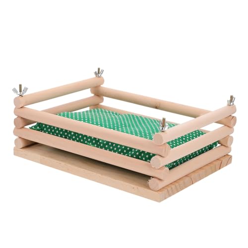 Kisangel 2er-Pack Holz Haustier Schlafbett Warme Baumwolle Käfig Hängematte Für Hamster Eichhörnchen von Kisangel