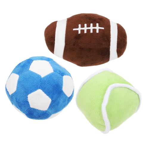 Kisangel Plüsch Hundeball Kauspielzeug Tennisball Rugby Fußball Für Hunde Und Katzen Langlebiges Trainingsspielzeug Zur Zahnpflege Interaktive Spieloptionen Für Kleine Haustiere von Kisangel
