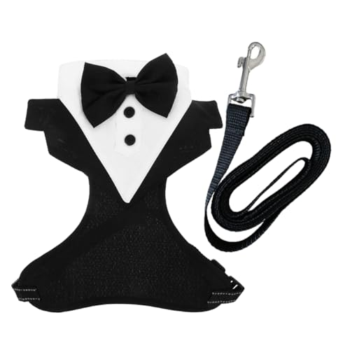 Kisangel 1satz Hundetuxedo Mit Verstellbarem Geschirr Und Schleife Atmungsaktive Weste Für Kleine Große Hunde Hochzeitsoutfit Für Haustiere Für Besondere Anlässe von Kisangel
