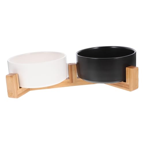 Kisangel Futternapf-Set Für Hunde Und Katzen – Keramik Mit Holzständer – – Spill- Kisangel Futternapf-Set Für Hunde Und Katzen – Keramik Mit Holzständer – – Spill- von Kisangel