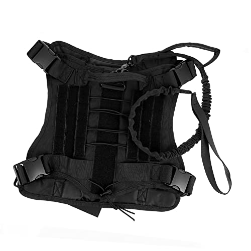 Kisangel Hundeweste Mit Leine Outdoor-haustierweste Oxford-Stoff Verstellbar Schwarz Für Das Training Großer/mittelgroßer Hunde von Kisangel