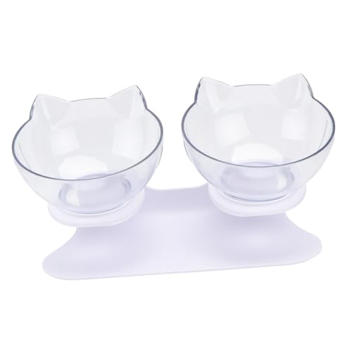 Kisangel 1 Satz Katzennapf mit Katzenohren rutschfest Transparent aus Hochwertigem für Futter und Wasser Leicht zu Reinigen Schützt die Halswirbelsäule Ihrer Katze von Kisangel