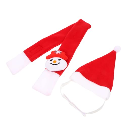 Kisangel Haustierzubehör 2-teiliges Weihnachtsset mit Halsband und Mütze für Haustiere Cosplay-kostüm Weich und Flauschig Festliches Weihnachtsthema von Kisangel