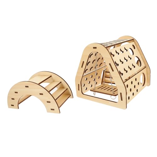 Kisangel Mini Holz Hamster Hideout Set Montiert Rutsche Brücke Chinchilla Spielzeug Holz Ratte Kisangel Mini Holz Hamster Hideout Set Montiert Rutsche Brücke Chinchilla Spielzeug Holz Ratte von Kisangel