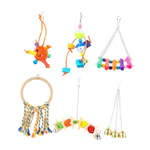 Kisangel 6pc Set Papagei Spielzeug Kauen Schaukel Vogel Barsch Schaukeln für Pet Vögel Umweltfreundliche Material Kisangel 6pc Set Papagei Spielzeug Kauen Schaukel Vogel Barsch Schaukeln für Pet Vögel Umweltfreundliche Material von Kisangel