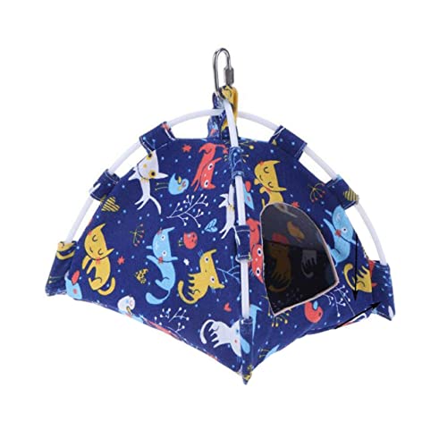 Kisangel 1 Stück Blaues Cartoon Vogel Zelt aus Canvas für Papageien Mini Vogelhaus Hängematte Kissen S Haustierbedarf für Vögel Warm und Bequem Waschbar Stilvolles Design Kratzfestes von Kisangel