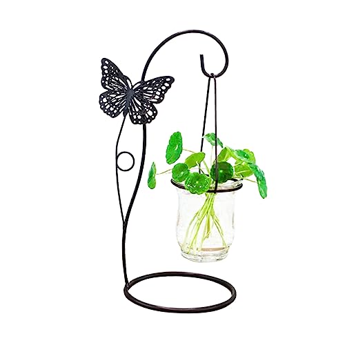 Kisangel 1 Stück Eisenhandwerk einmachgläser kunstplflanze Pflanzengefäß ösch Noir blumenfrisch blumenvase für Container Anlage Einzel hängend Desktop -Dekoration Wohndekoration Black von Kisangel