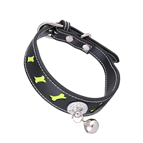 Kisangel Haustier- Hundehalsband Glocke Pu- Reflektierend Verstellbare Größe Bequem Für Den Täglichen Gebrauch von Kisangel