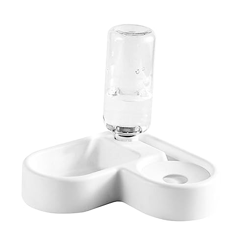 Kisangel 1 Stück doppelter Hundenapf pet Water Bowl katzenschüssel katzenschalen cat Bowl Haustierwassernapf katzennäpfe katzenfutter Futternapf für Katzen Futternapf für Haustiere Weiß von Kisangel