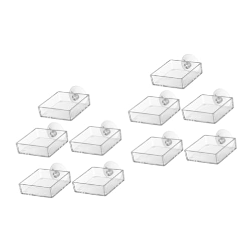 Kisangel 10 STK Fressnapf Aus Der Luft Goldene Kurze Halskette Futterspender Für Rote Würmer Garnelen Glas Feeder Futternapf Für Reptilien Entengrütze Fischfutter Acryl Fisch Und Garnelen von Kisangel