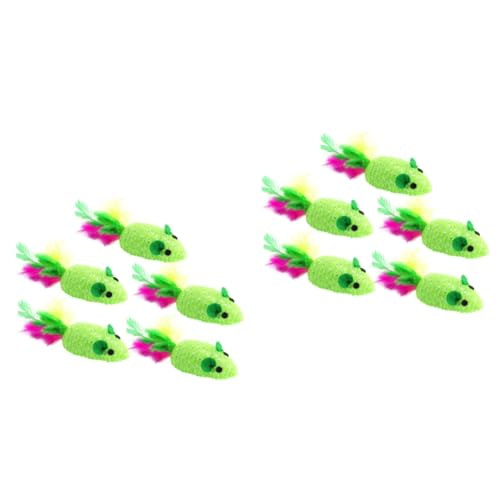 Kisangel 10stücke Teiliges Woven Mouse Toy Für Katzen Interaktive Spielzeuge Mit Bunten Federn Langlebig Und Schützend Gegen Kratzer Für Spielende Kätzchen Kisangel 10stücke Teiliges Woven Mouse Toy Für Katzen Interaktive Spielzeuge Mit Bunten Federn Langlebig Und Schützend Gegen Kratzer Für Spielende Kätzchen von Kisangel