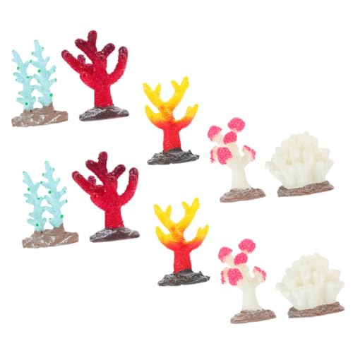 Kisangel 10 Stück Teiliges Aquarium Korallen deko aus Ungiftigem Resin Bunte Künstliche Korallenpflanzen Vielseitige Fisch Tank Dekoration Geeignet für Süß Salzwasser Sicheres Versteck für von Kisangel