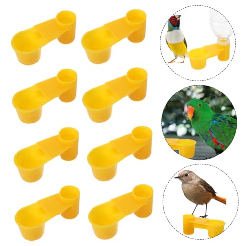 Kisangel 10 Stück Vogelwasserbehälter mit Doppeltem Slot Futterstation für Vögel Wasserspender für Käfige für Liebesvögel und Kleine Ziervögel von Kisangel