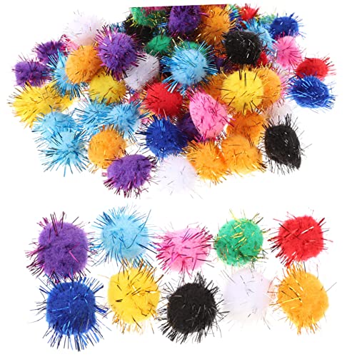 Kisangel 100 Stück Flauschige Pom Poms Bunte Bastel Bälle für Kreative DIY Dekorationen Handgemachte Kunstprojekte Bastelbedarf von Kisangel