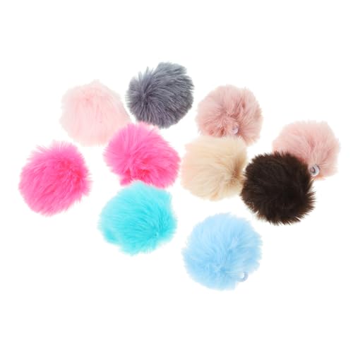 Kisangel 4cm Leichte Katzenbälle 10pcs Pelzige Katzenspielzeugbälle Flauschige Bälle für Kätzchen Katzenübungsspielzeug von Kisangel