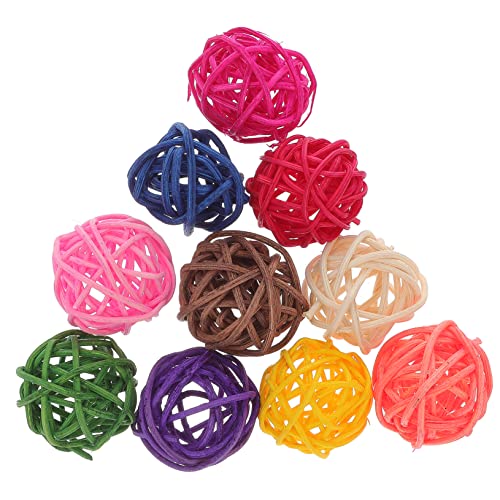 Kisangel 10stücke Rattan-vogelspielzeug Kau-Spielzeug Für Papageien Und Vögel Natürliches Vogel-Spielzeug Langlebige Rattanbälle Kleines Vogelspielzeug Für Käfig von Kisangel