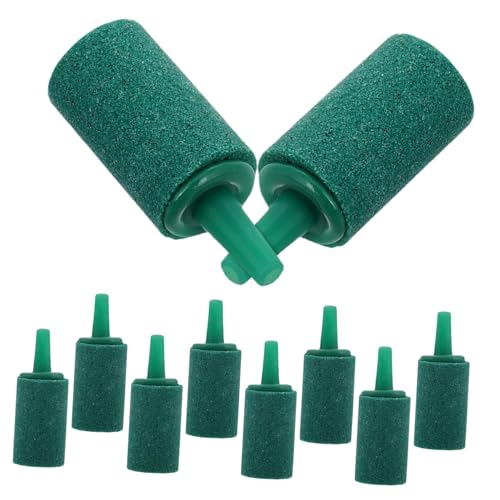 Kisangel Effiziente Sauerstoffversorgung Für Aquarien 10-teiliges Grünes Zylinder-luftstein-Bubbler-belüfter-Set Für Luftpumpe Aquarium- von Kisangel