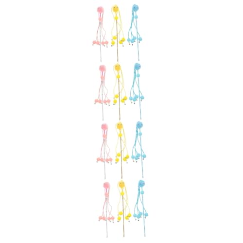 Kisangel 12stücke Teiliges Interaktives Katzenspielzeug Leichte Angel-Sticks Für Katzen Mit Bunten Glöckchen Fördert Spiel Und Bewegung Stärkt Die Bindung Zu Ihrem Haustier von Kisangel
