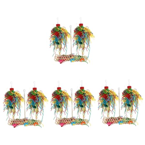 Kisangel 12 STK Papagei Spielzeug Warum why Haustierzubehör Sittichspielzeug zum Aufhängen lustiges Papageienspielzeug der Vogel Kombination Papageienkäfig Lieferungen Utensilien Papier von Kisangel