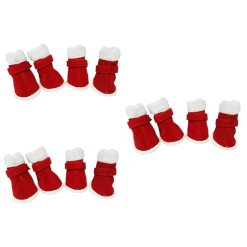 Kisangel 12 STK Stiefel Für Haustierhunde Haustierzubehör Winterschuhe Stiefeletten Welpenschuhe Regenstiefel Schuhe Für Hunde Weihnachten Weihnachtsschuhe Hundeschuhe Rot Warm Halten Kisangel 12 STK Stiefel Für Haustierhunde Haustierzubehör Winterschuhe Stiefeletten Welpenschuhe Regenstiefel Schuhe Für Hunde Weihnachten Weihnachtsschuhe Hundeschuhe Rot Warm Halten von Kisangel