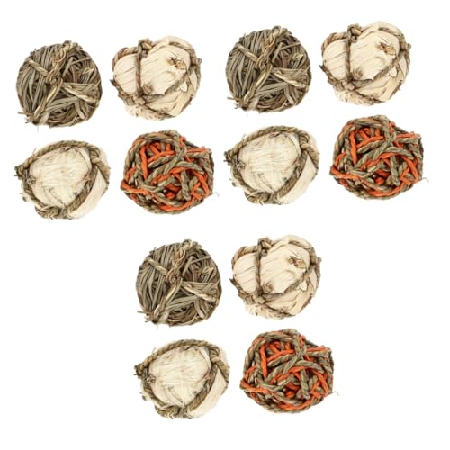 Kisangel 12stücke Teiliges Strohgewebte Bälle Für Haustiere Kau Und Spielzeug Für Kaninchen Papageien Und Nagetiere Molarspielzeug Aus Natürlichen Materialien von Kisangel