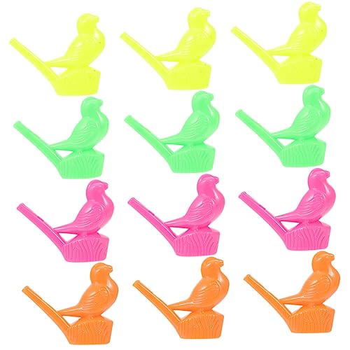 Kisangel 12 Stück Teiliges Bunte Kunststoff Wasser Vogelpfeifen Kleine Lustige Trillerpfeifen für Erwachsene Glatte Oberfläche Spielerisches Party und Musikzubehör Zufällige Farbe von Kisangel