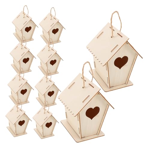 Kisangel 12 Stück Teiliges DIY Vogelhaus Bausatz für Einfach Zusammenbaubar zum Bemalen Hängend Leicht Praktisch Fördert Kreativität und Beobachtung im Garten und Innenbereich von Kisangel