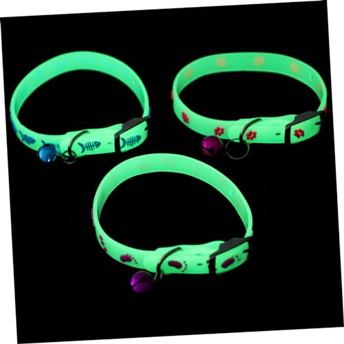 Kisangel 15 STK Fluoreszierendes Haustierhalsband Nacht Welpenhalsband Verstellbare Haustierhalskette Silikonhalsband Für Welpen Reisen Kieselgel Reflektierend Kleiner Hund von Kisangel