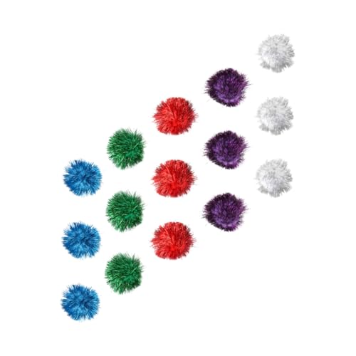 Kisangel 15 Stück Teiliges Katzenspielzeug Sparkle Bälle Interaktives Katzenkauspielzeug Lustige Bewegliche Spielbälle zur Beschäftigung Fördert Katzenaktivität und Zufällige Farbe von Kisangel