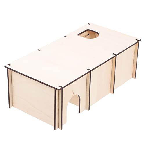 Kisangel Warmes Hamsterversteck Aus Holz Mit Nistbereich Und Gewölbten Eingängen Für Den Spielspaß Ihres Haustiers von Kisangel