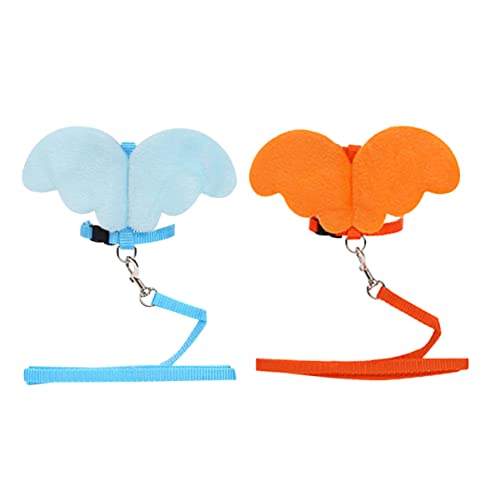 Kisangel 1stück Pet Katzen Geschirr Mit Leine Angel-Design Blau Und Orange Leicht Und Atmungsaktiv Langlebig Für Katzen Und Kätzchen Für Und Outdoor-aktivitäten von Kisangel