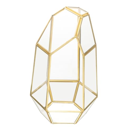 Kisangel Wohndekoration Glas Terrarium Container Geometrische Pflanze Box Messingrahmen Für Farne Und Farbe Kisangel Wohndekoration Glas Terrarium Container Geometrische Pflanze Box Messingrahmen Für Farne Und Farbe von Kisangel