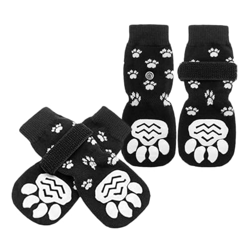 Kisangel 2paare rutschfeste Hundesocken Aus Baumwolle Für Kleine Hunde Wiederverwendbar Pfotenschützend Für Drinnen Und Draußen s Schützend Gegen Verletzungen von Kisangel
