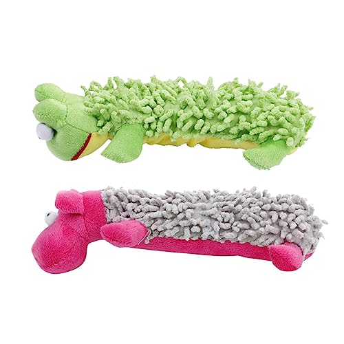 Kisangel Pädagogisches Hundespielzeug-Set – 2-teiliges Backenzahnspielzeug Mit Geräuschen – Weiches Kauspielzeug Für Hunde – – Frosch & Rosiges Nilpferd von Kisangel