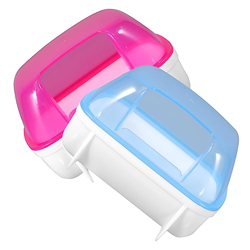 Kisangel 2stücke Hamster Sandbad Haus Mit Badewanne Transparente Sandbad-Container Für Chinchilla Kleine Haustiere Abnehmbar Für Stressabbau Und Fellpflege Blau von Kisangel