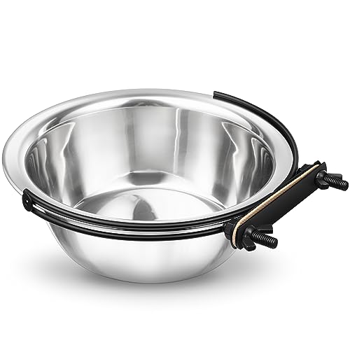 Kisangel 2stücke Edelstahl Hängende Futter Und Wassernapf Für Hunde Und Katzen Rostfrei Und Spülmaschinenfest Für Käfige Vermeidung Von Umkippen von Kisangel
