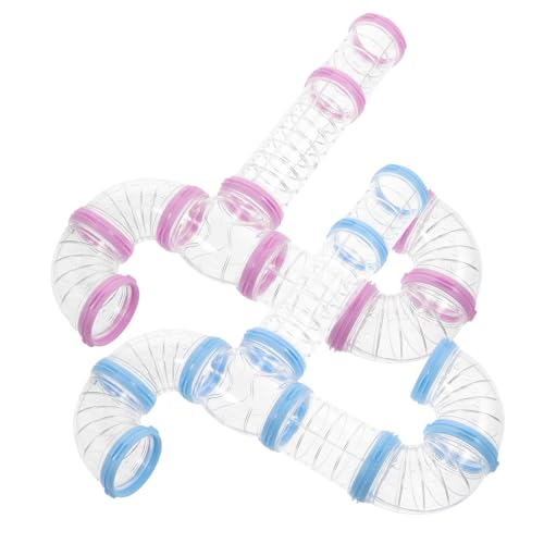 Kisangel 2 Sätze Hamsterkäfigrohr Hamster hamsterspielzeug Hamstertunnel-Set Hamster Laufröhre klare Hamsterröhrchen großer Rattenkäfig DIY externer Hamster Hamsterröhren Plastik von Kisangel