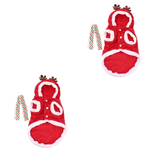 Kisangel 2 Sets Haustierkostüm Elchdesign Weihnachtskleidung Für Haustiere Warmer Mantel Haustierbekleidung Für Jahreszeiten Kisangel 2 Sets Haustierkostüm Elchdesign Weihnachtskleidung Für Haustiere Warmer Mantel Haustierbekleidung Für Jahreszeiten von Kisangel
