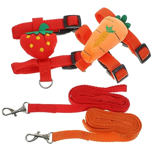 Kisangel 2 Sätze Verstellbares Kaninchen Geschirrset mit Leine Süßes Katzen und Kaninchen Harness Kit für Kleine Haustiere Teiliges Set Geeignet für Innen und Außeneinsätze von Kisangel