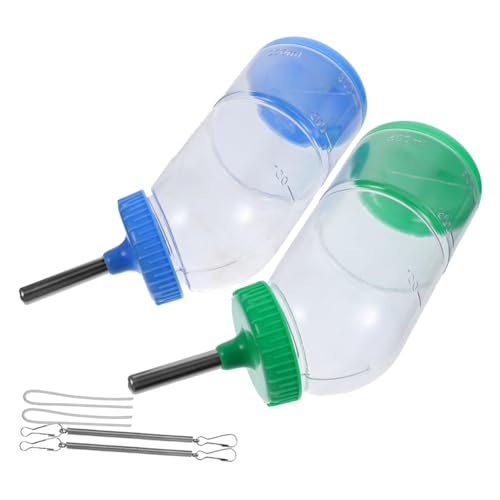 Kisangel 2 Stück Auslaufsichere Trinkflasche für Haustiere Roll Wasserspender für Kaninchen Meerschweinchen Chinchilla Glatte Oberfläche Einfache Anwendung für Kleine Tiere Zufällige Farbe von Kisangel