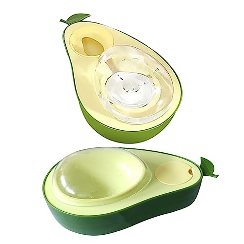 Kisangel 2 Stück Avocado Futter und Wassernapf für Katzen Automatischer Futterspender für Kleine Hunde Rutschfester Boden Leicht zu Reinigen für Gesichtsformen von Kisangel