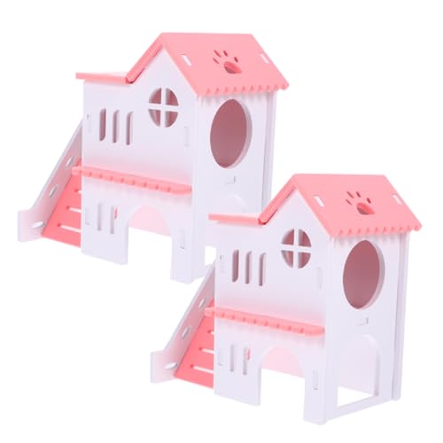 Kisangel Versteck Für Haustiere Unterschlupf Für Meerschweinchen PVC-Villa Mit Lustigem Spielzeug Und Kletterleiter von Kisangel